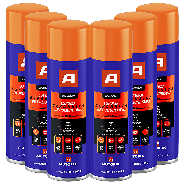 Espuma Expansiva Para Vedação 500ml 340g 6 Unidades Autofix