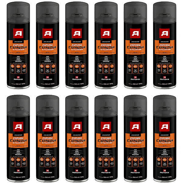 Espuma Expansiva Para Vedação 500ml 340g 12 Unidades Autofix