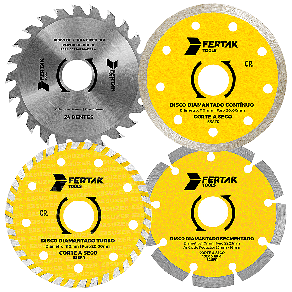 Kit De Discos Diamantado E Widea Serra 110 Mm Com 4 Unidades
