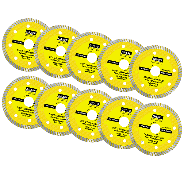 10 Disco De Corte Diamantado Ultrafino Turbo Contínuo 110mm