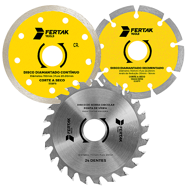 Kit De Discos Diamantado E Widea Serra 110 Mm Com 3 Unidades
