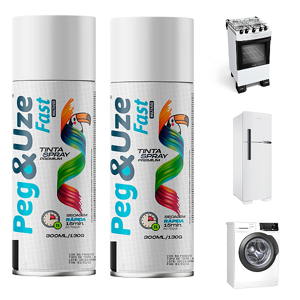 KIT 2 Spray Peg&Use 300ml Uso Geral COR BRANCO BRILHANTE