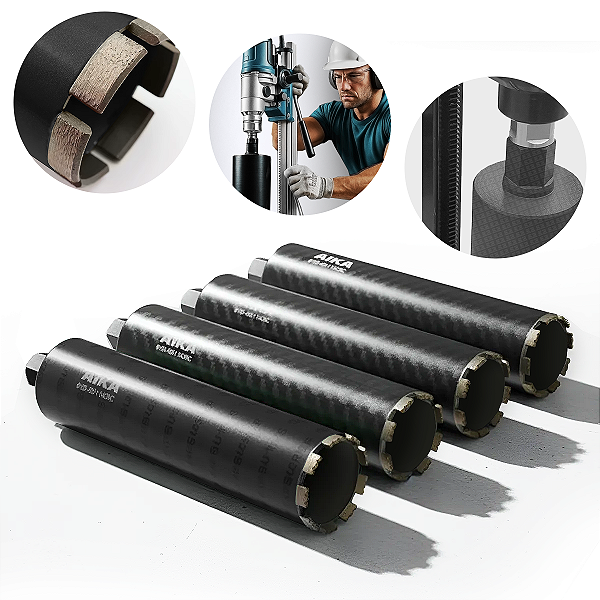 4 Coroa Diamantada Perfuratriz 56mm 83mm 108mm 159mm 1.1/4