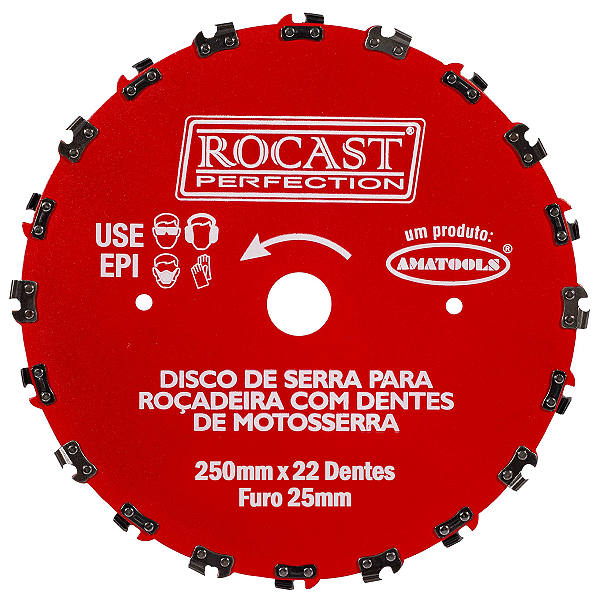 Disco Roçadeira 20 Dentes Corrente Motosserra 230 X 25mm