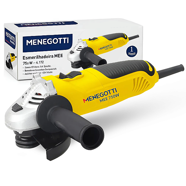 Esmerilhadeira Elétrica Menegotti 750w 4 1/2 Amarela 220v