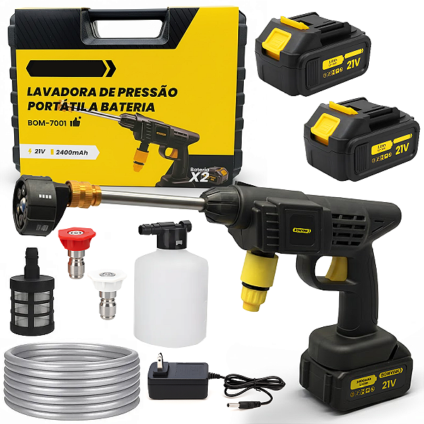 Lavadora Alta Pressão Portátil Bateria Recarregável 21v