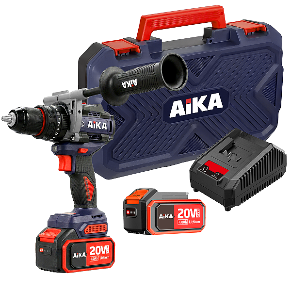 Furadeira Parafusadeira Aika Maleta 2 Baterias Robusta 20v