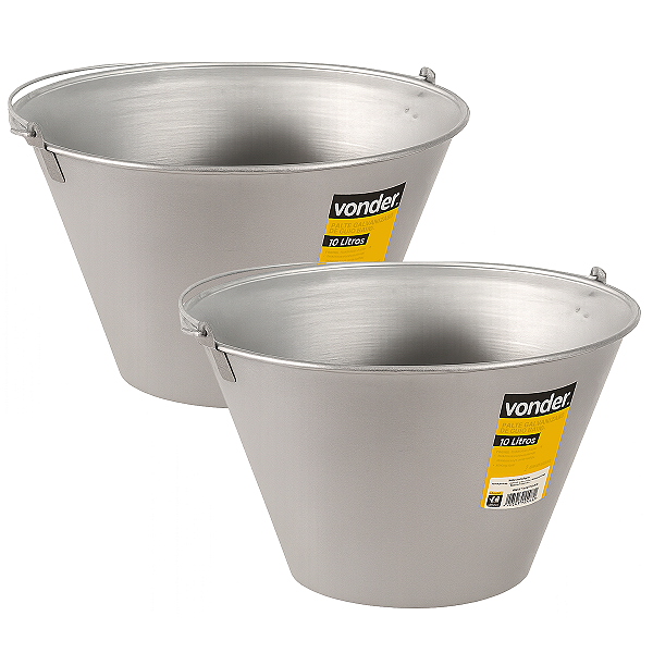 Kit 2 Baldes Metálico Original Vonder Multiuso 10 Litros