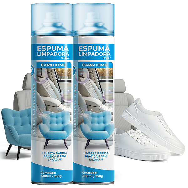 Kit 2 Espumas Limpadora Spray Car&home Etaniz 400ml 250g