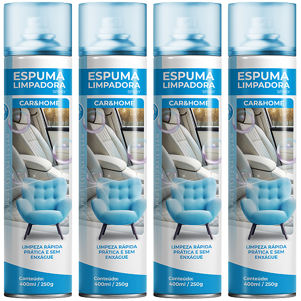 Kit 4 Espumas Limpadora Spray Car&home Etaniz 400ml 250g
