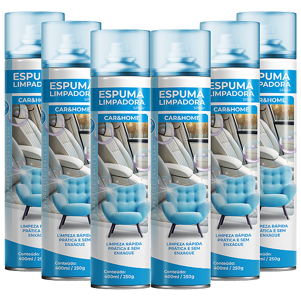 Kit 6 Espumas Limpadora Spray Car&home Etaniz 400ml 250g