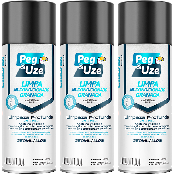 3 Limpa Ar Condicionado Automativo Granada Carro Novo 250ml