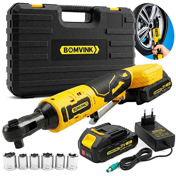 Chave Catraca Sem Fio Bivolt Brushless 21v C/ Kit Soquetes
