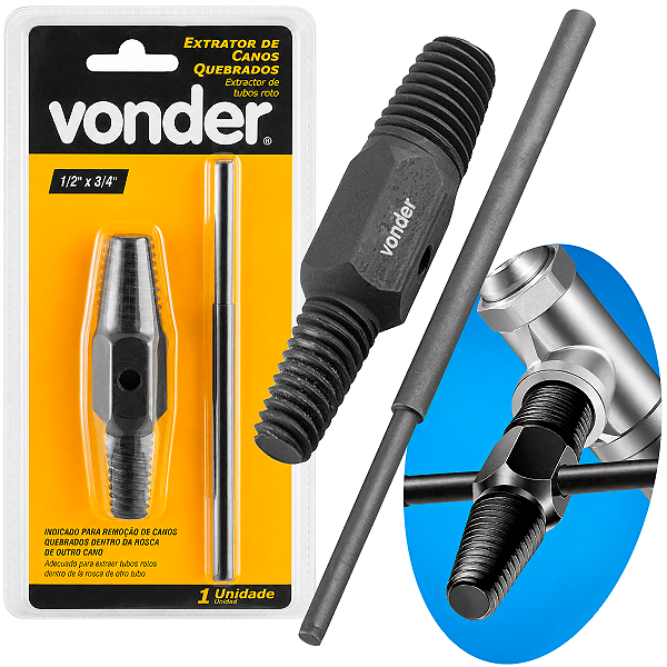 Extrator De Canos Quebrados Vonder  1/2 Polegada E 3/4