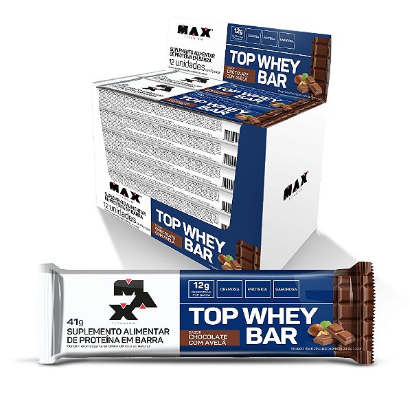 Caixa Top Whey Bar (12un) Max Titanium
