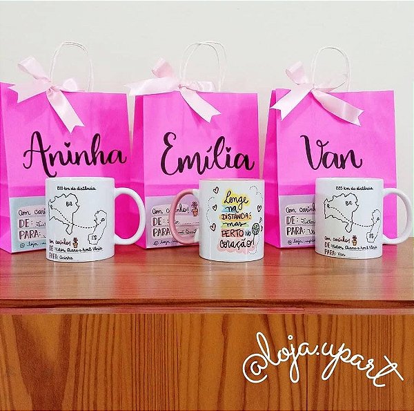 Caneca Amizade à distância com mapa