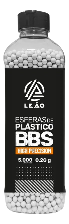 Esfera Airsoft BBs Leão 0.20g 6mm – Pote com 5000 Bolinhas de Alta Precisão