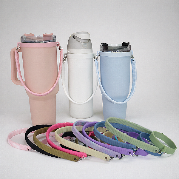Alça Silicone Universal com fivela para garrafas e copos