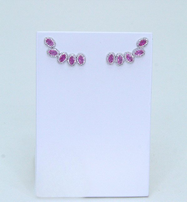 BRINCO EAR CUFF OVAL RUBELITA PINK SOFIA