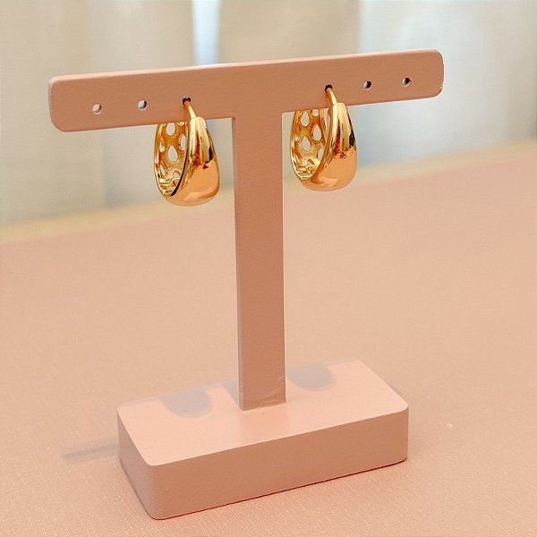 ARGOLA GOTA GOLD LISA MÉDIA 2CM