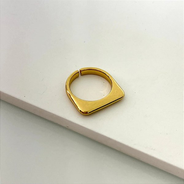 ANEL QUADRADO PONTUDO GOLD