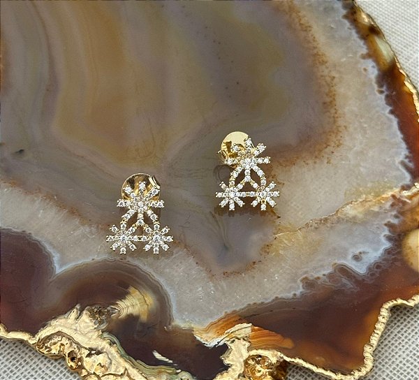 BRINCO ESTRELAS CRAVEJADO GOLD