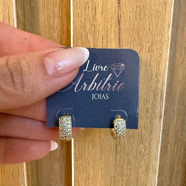 ARGOLA 3 FILEIRAS DE PEDRAS GOLD- G