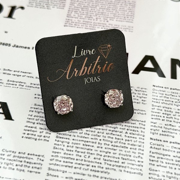 BRINCO PONTO DE LUZ ZIRCÔNIA LAPIDADA FORMATO FLOR