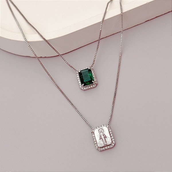 ESCAPULÁRIO NOSSA SENHORA MILAGROSA ESMERALDA