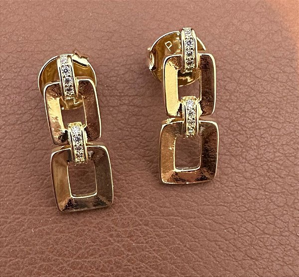 BRINCO CORRENTE COM ELO CRAVEJADO