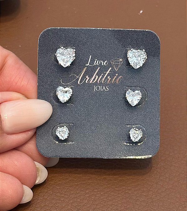 BRINCO TRIO PONTO DE LUZ CORAÇÕES