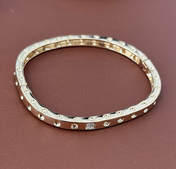 BRACELETE QUADRADO DADO ZIRCÔNIAS