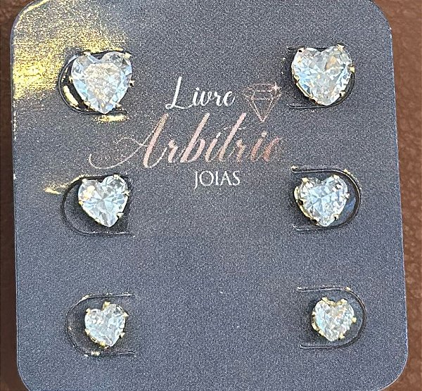 BRINCO TRIO CORAÇÕES PONTO DE LUZ