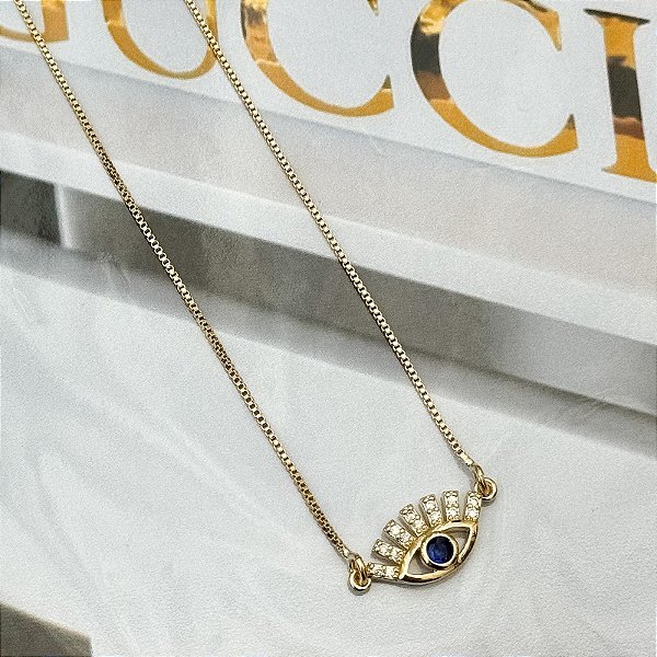COLAR VENEZIANA OLHO GREGO ZIRCÔNIA