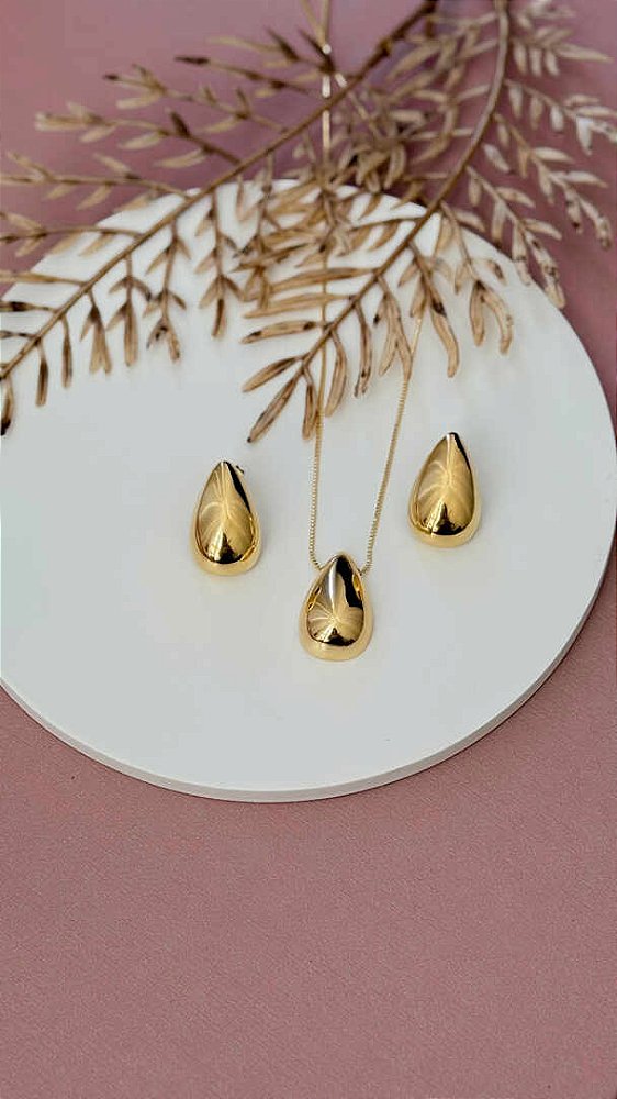 CONJUNTO MEIA GOTA ESPELHADO GOLD