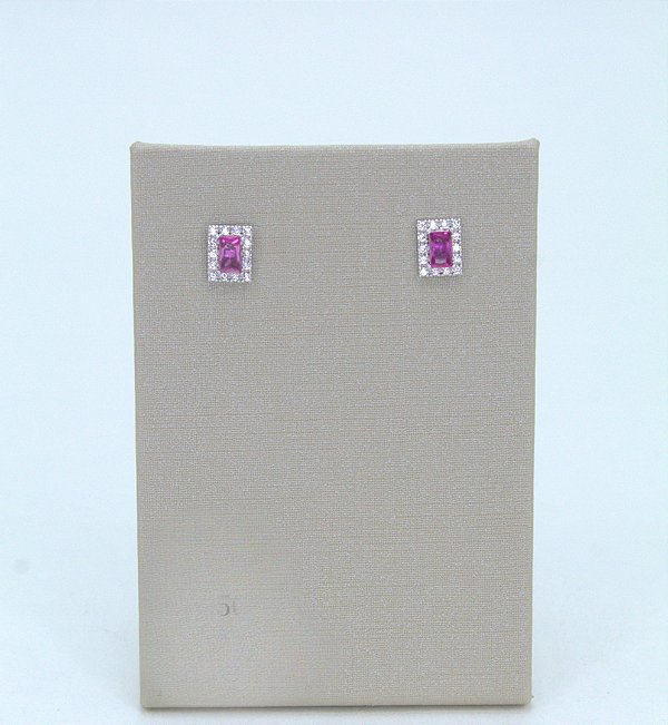 BRINCO RETANGULO DIAMOND RUBELITA PINK