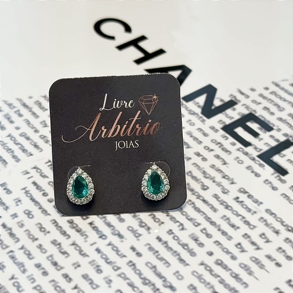 BRINCO GOTA DIAMOND TURMALINA