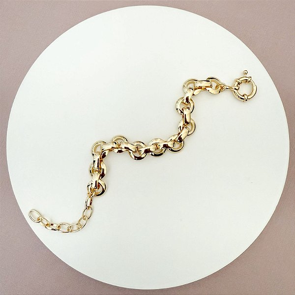 PULSEIRA ELOS REDONDOS GOLD FECHO BÓIA G