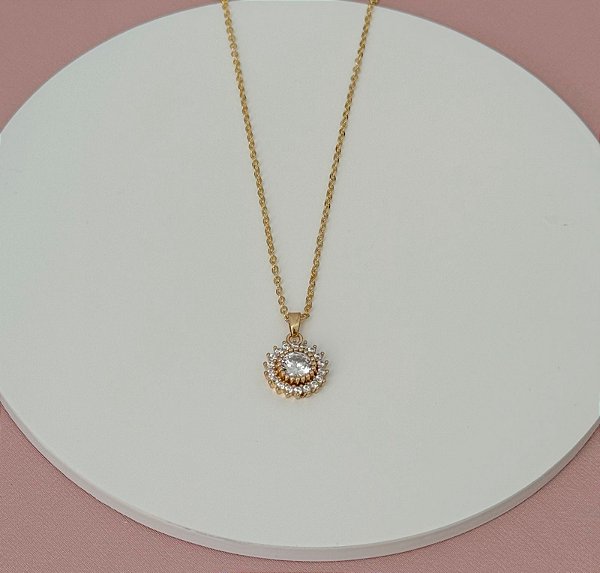 COLAR PONTO DE LUZ CRAVEJADO GOLD