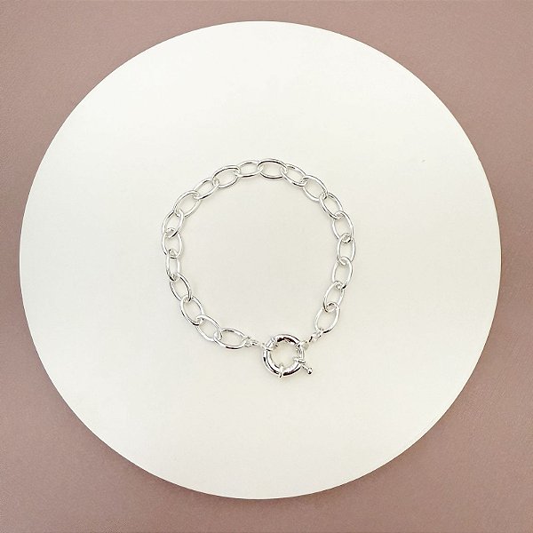PULSEIRA DIAMOND ELOS OVAIS FECHO BOIA GRANDE