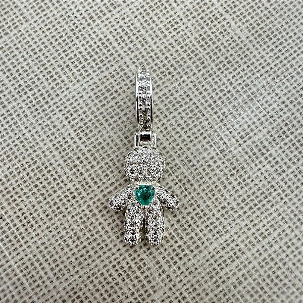 PINGENTE MENINO CRAVEJADO DIAMOND VERDE AGUA  - P