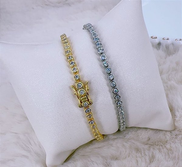 PULSEIRA RIVIERA BOLINHAS CRISTAIS RÓDIO