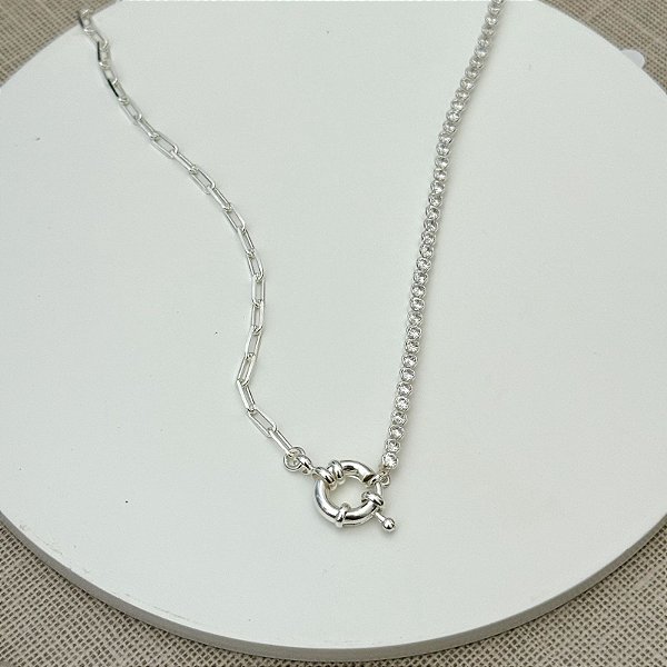 COLAR CARTIER E RIVIERA PRATA FECHO BÓIA