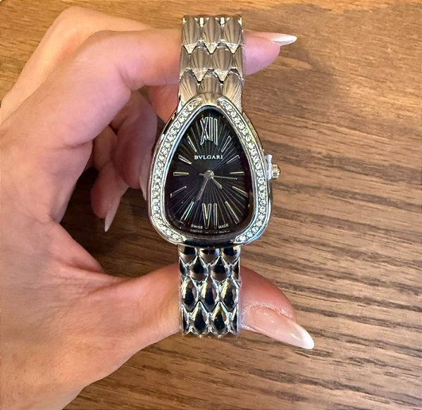 RELÓGIO LUXO FEMININO PRATA E PRETO