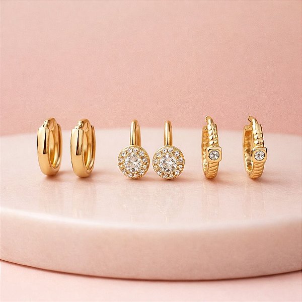 ARGOLA PRIMEIRO SEGUNDO E TERCEIRO FURO DOURADA