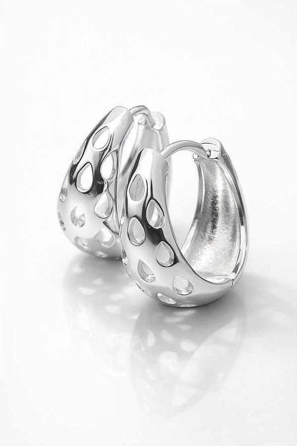 ARGOLA GOTA DIAMOND LISA MÉDIA 2CM