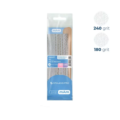 LIXA REFIL DE INSERÇÃO- STALECKS PRO- GRÃO 180/240- 5UND DE CADA + 2 BASE MADEIRA