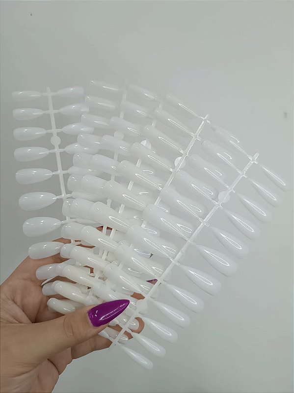 UNHA POSTIÇA LEITOSA KES 240PCS- FORMATOS VARIADOS