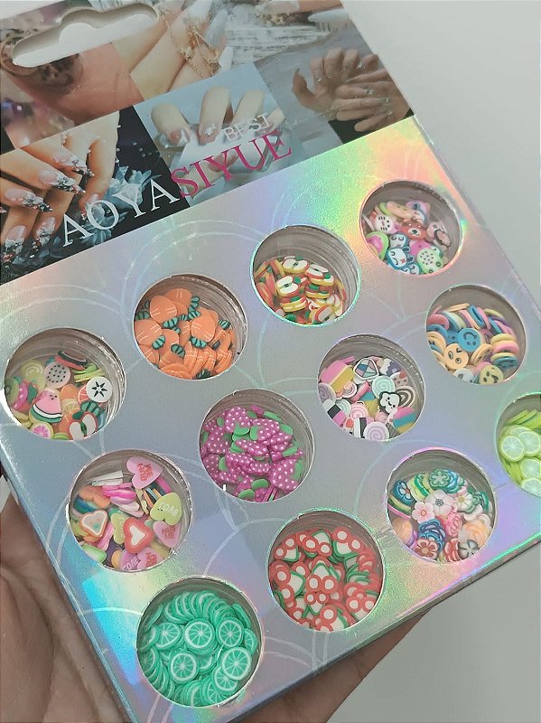 KIT COM 12 DECORAÇÕES SORTIDAS- FIMO