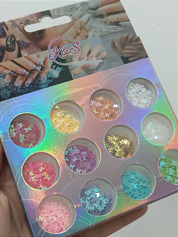 KIT COM 12 DECORAÇÕES SORTIDAS- BORBOLETA COLORIDA